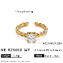 White Zirconia Adjustable Ring 