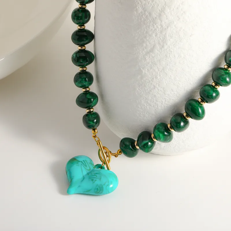 Colorful Chunky Heart Necklaces 