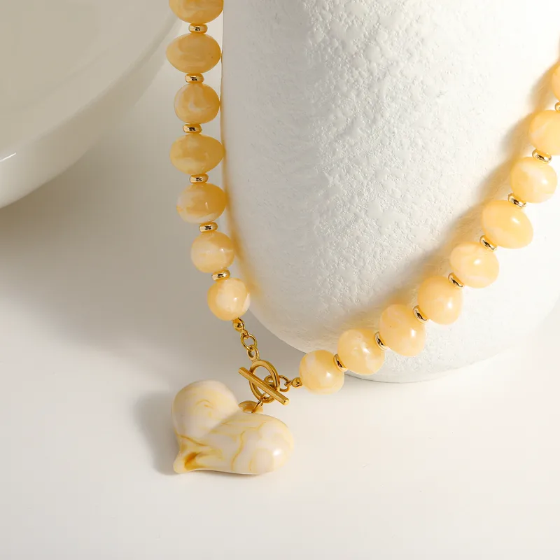 Colorful Chunky Heart Necklaces 
