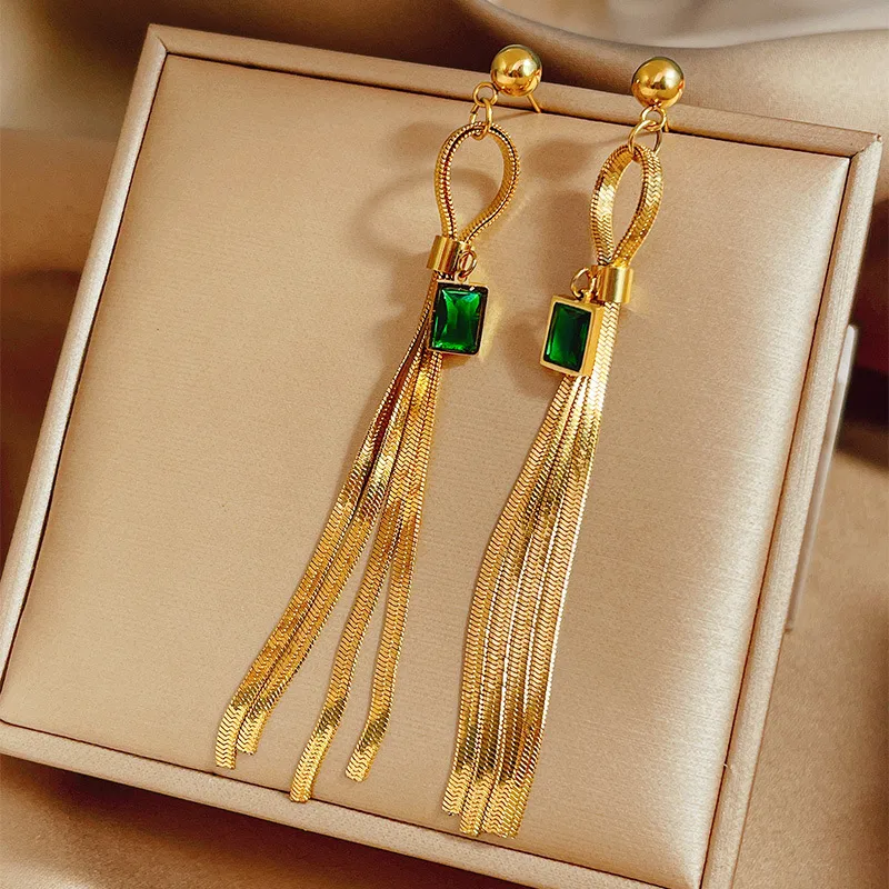 Green Waterdrop Earrings