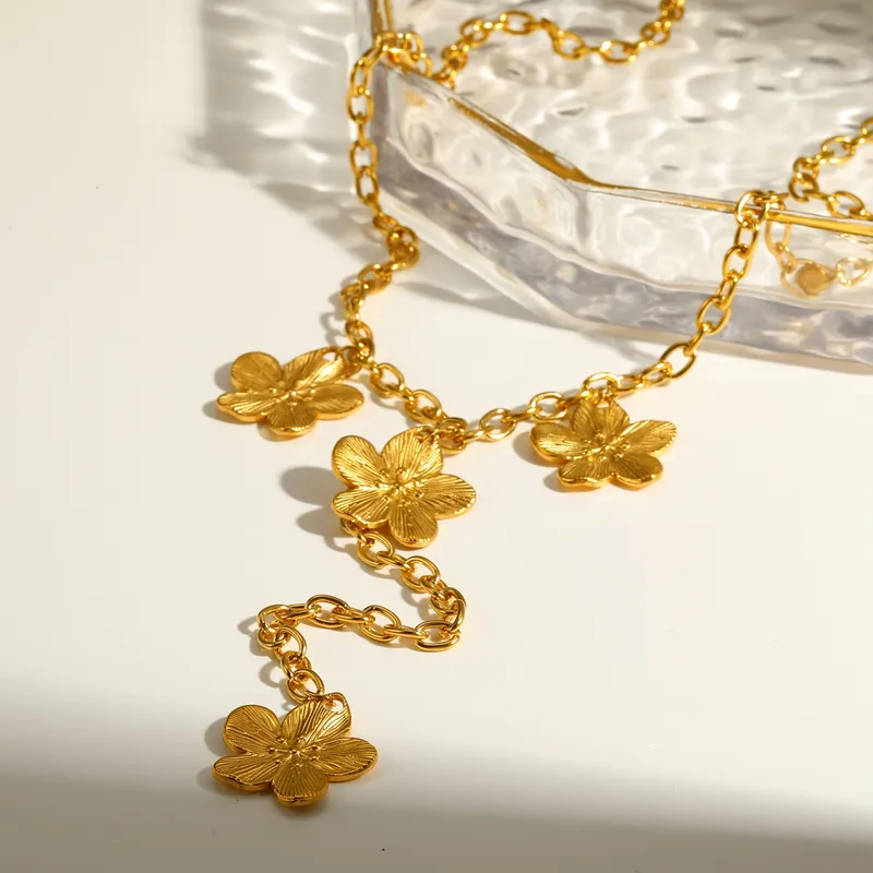 Flowers Lariat Necklace