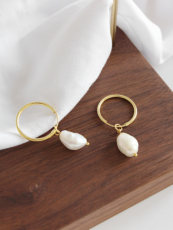 Baroque Freshwater Pearl Hoops