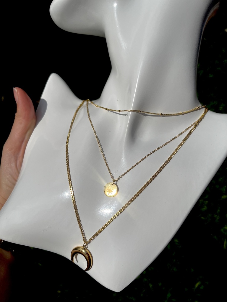 Moon Multi Strand Necklace