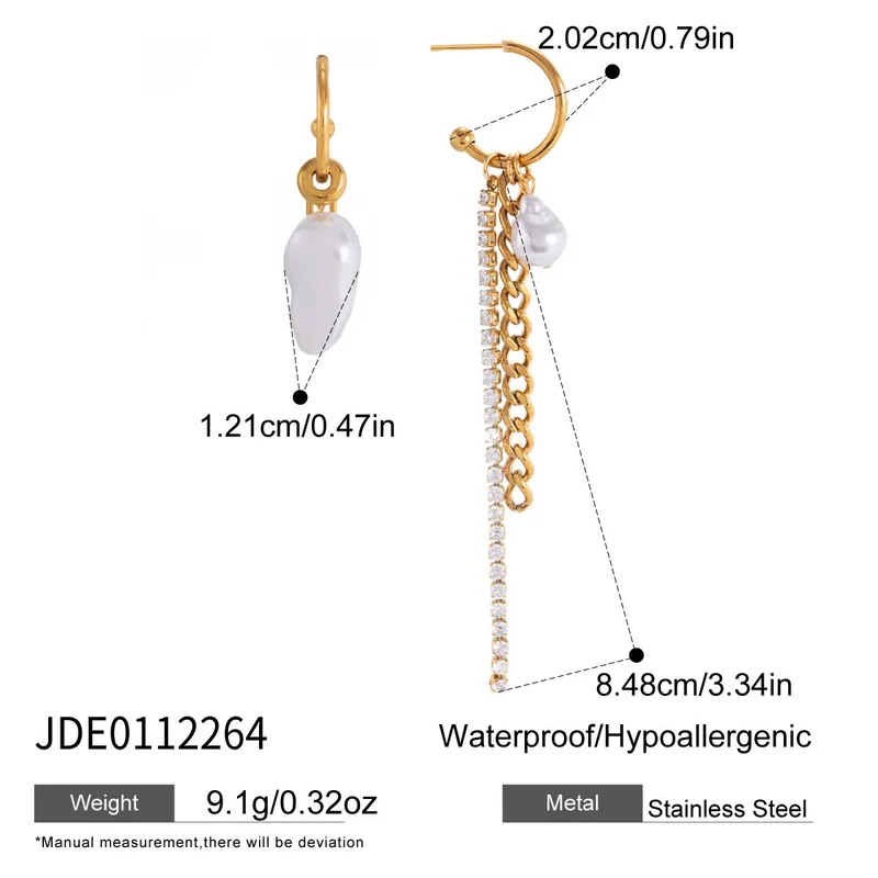 Peal Assymetric Hoops