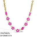 Fucsia Flowers Necklace 