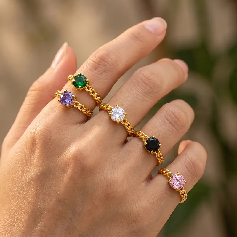 White Zirconia Adjustable Ring 