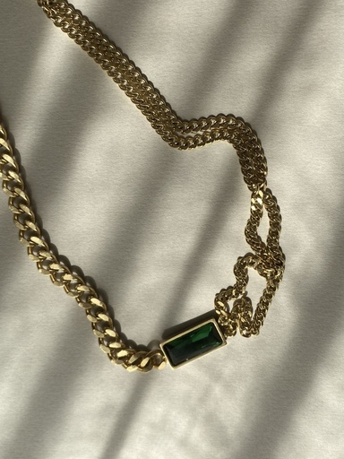 [1000769179] Green Chunky Necklace