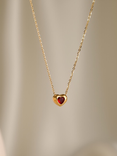 Red Heart Titanium Necklace