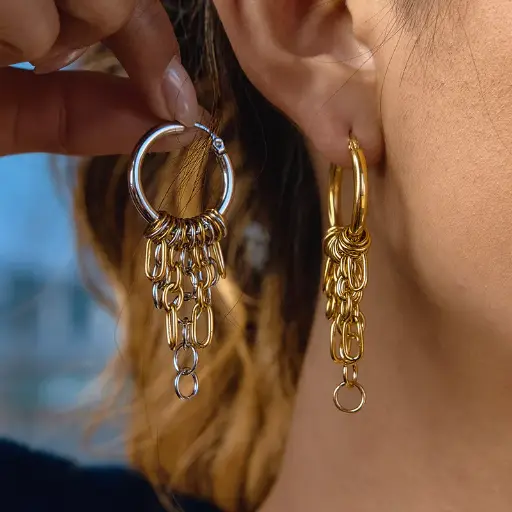 Gold & Silver Hoops